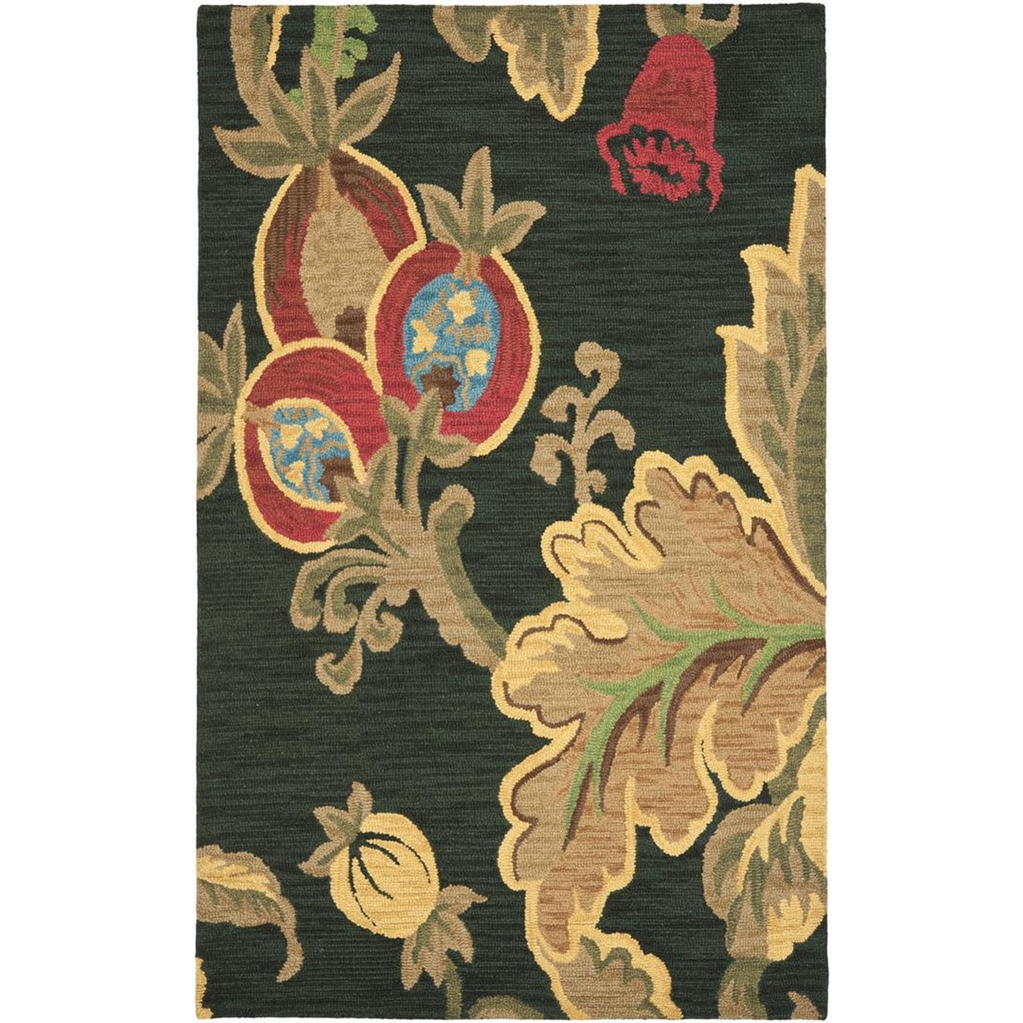 Safavieh Handmade Jardin Black/multi Wool Floral Rug (4 X 6)