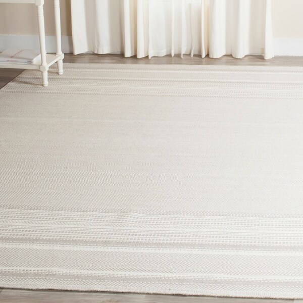 Safavieh Hand-woven Kilim Grey/ Ivory Wool Rug - 8' x 10'