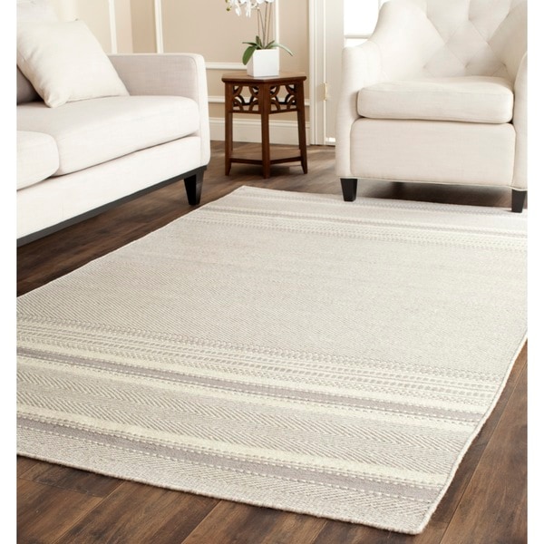 Safavieh Handwoven Kilim Grey/ Ivory Wool Rug 8' x 10' Free