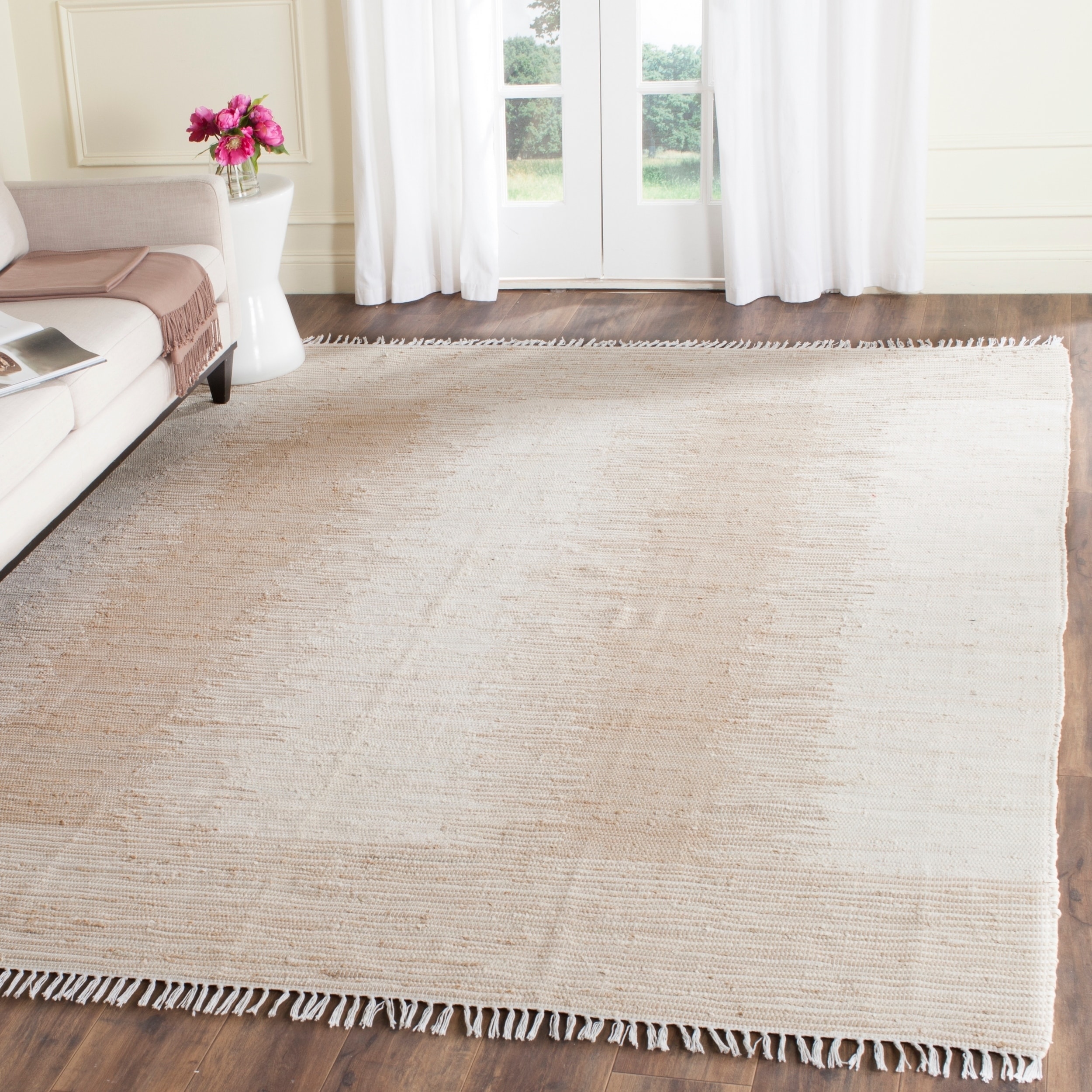 Safavieh Hand woven Montauk Beige Cotton Rug (4 X 6)