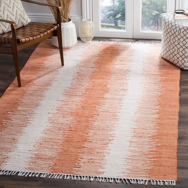 Safavieh Hand-woven Montauk Orange Cotton Rug - 8' x 10'