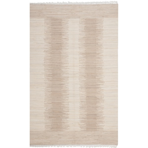 Safavieh Hand-woven Montauk Brown/ Beige Cotton Rug - 2'6" x 4'