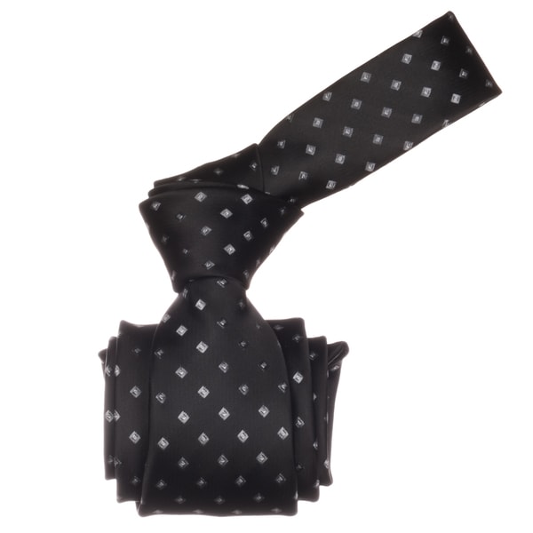 Republic Mens Black Dotted Microfiber Neck Tie