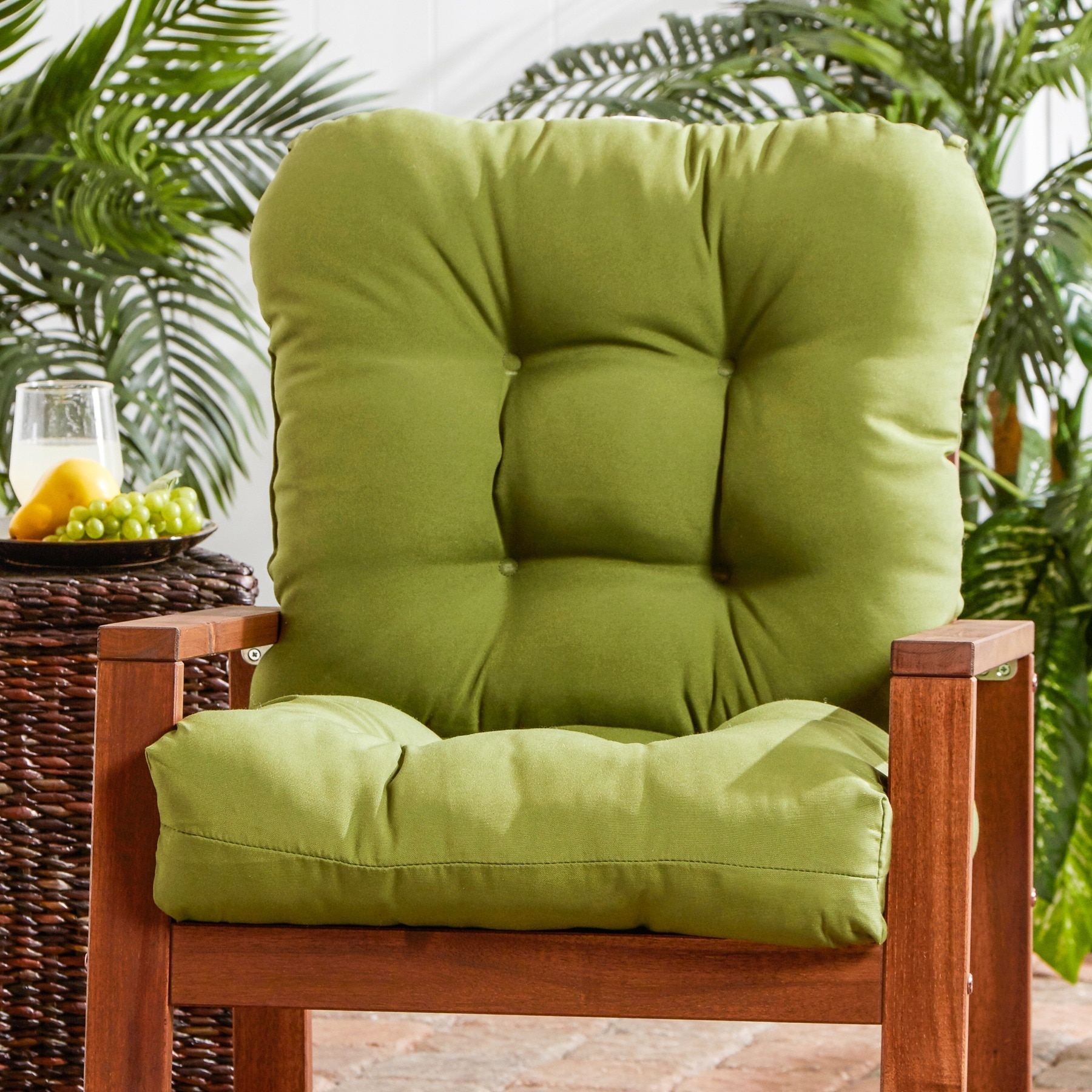 Outdoor Summerside Green Seat/ Back Combo Cushion