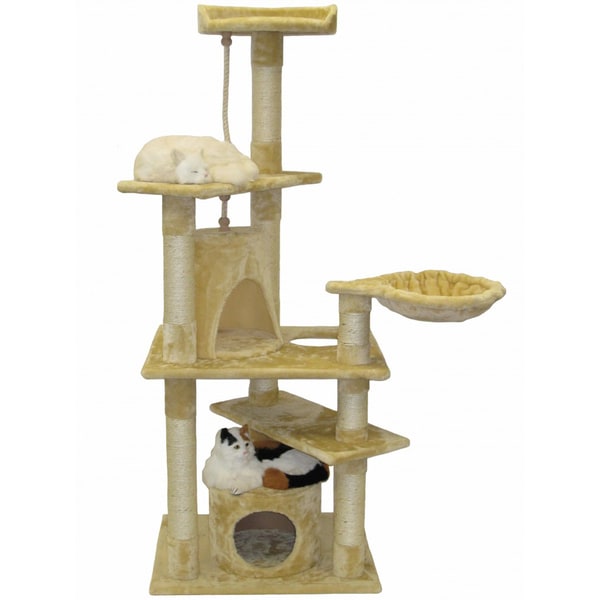 Go Pet Club 62 inch Cat Tree Condo House Scratcher