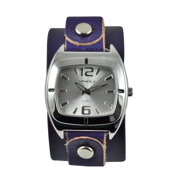 Nemesis Womens Retro Vintage Purple Leather Strap Watch