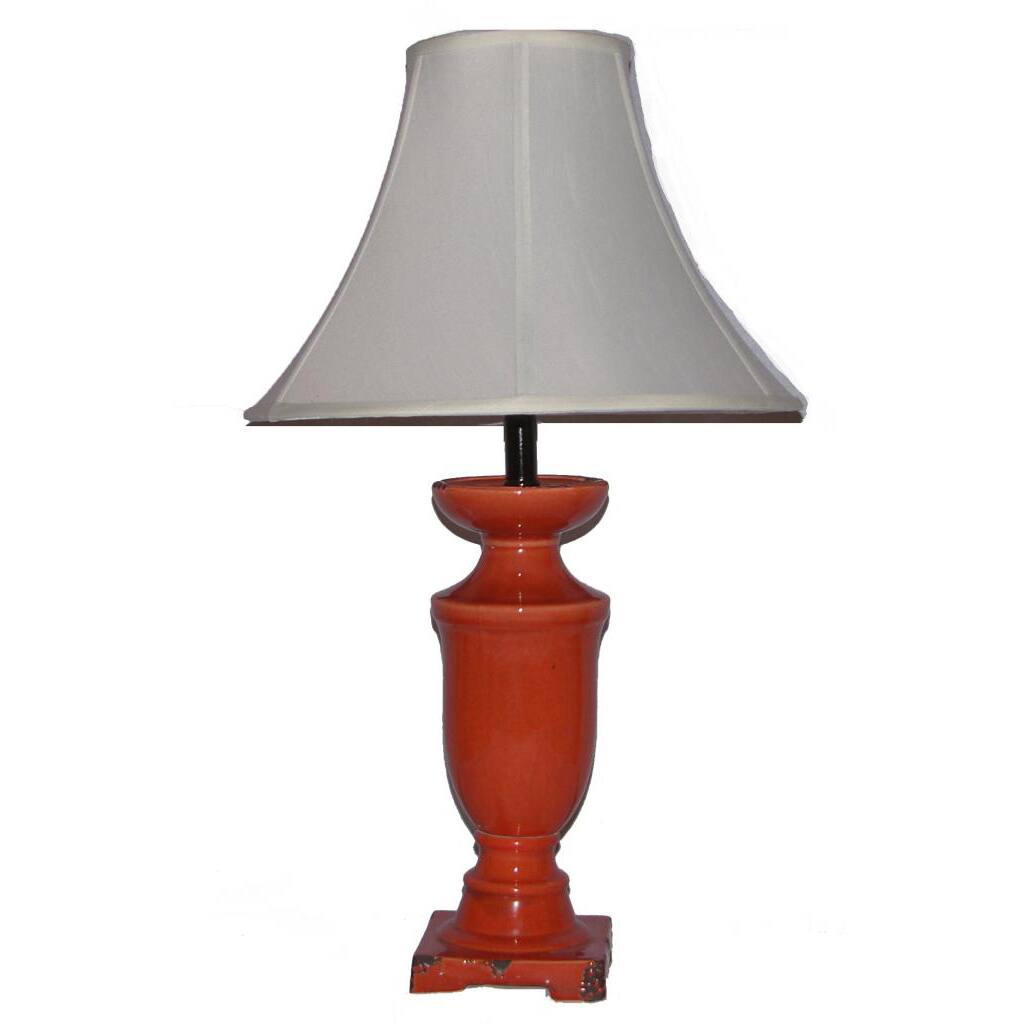 Crown Lighting 1-light Distressed Orange Column Table Lamp