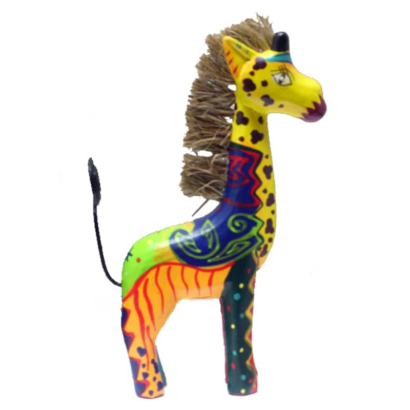Handmade Colorful 4-inch Giraffe Statue (Indonesia)