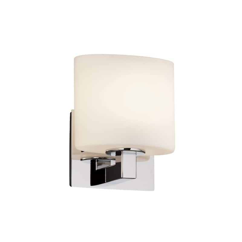 Justice Design Fusion Modular 1-light Polished Chrome ADA Wall Sconce, Opal Oval Shade