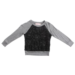 Paulinie Collection Girls' Long Sleeve Embelished Mesh Top Paulinie Collection Girls' Tops