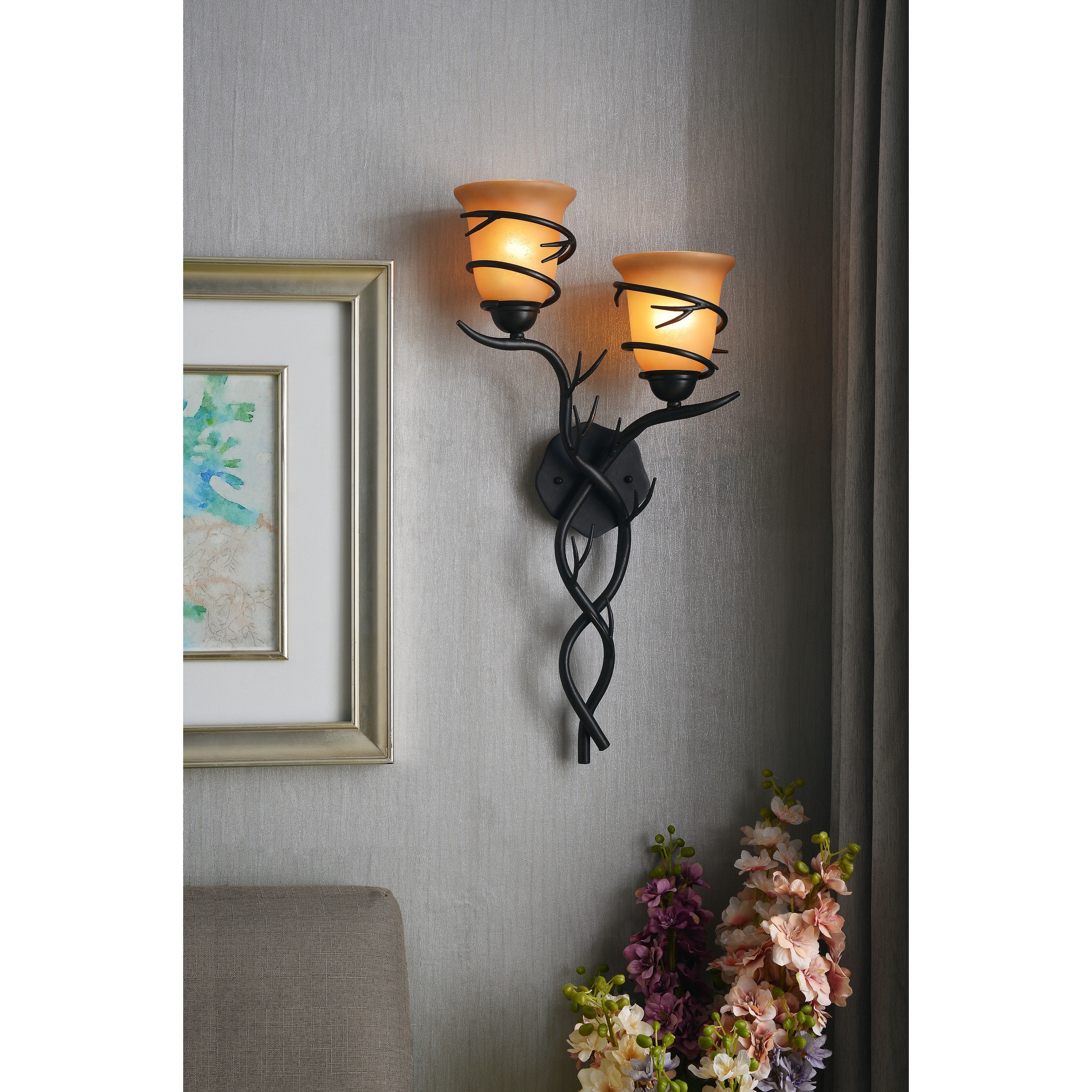 Long Branch 2 light Bronze Wall Sconce