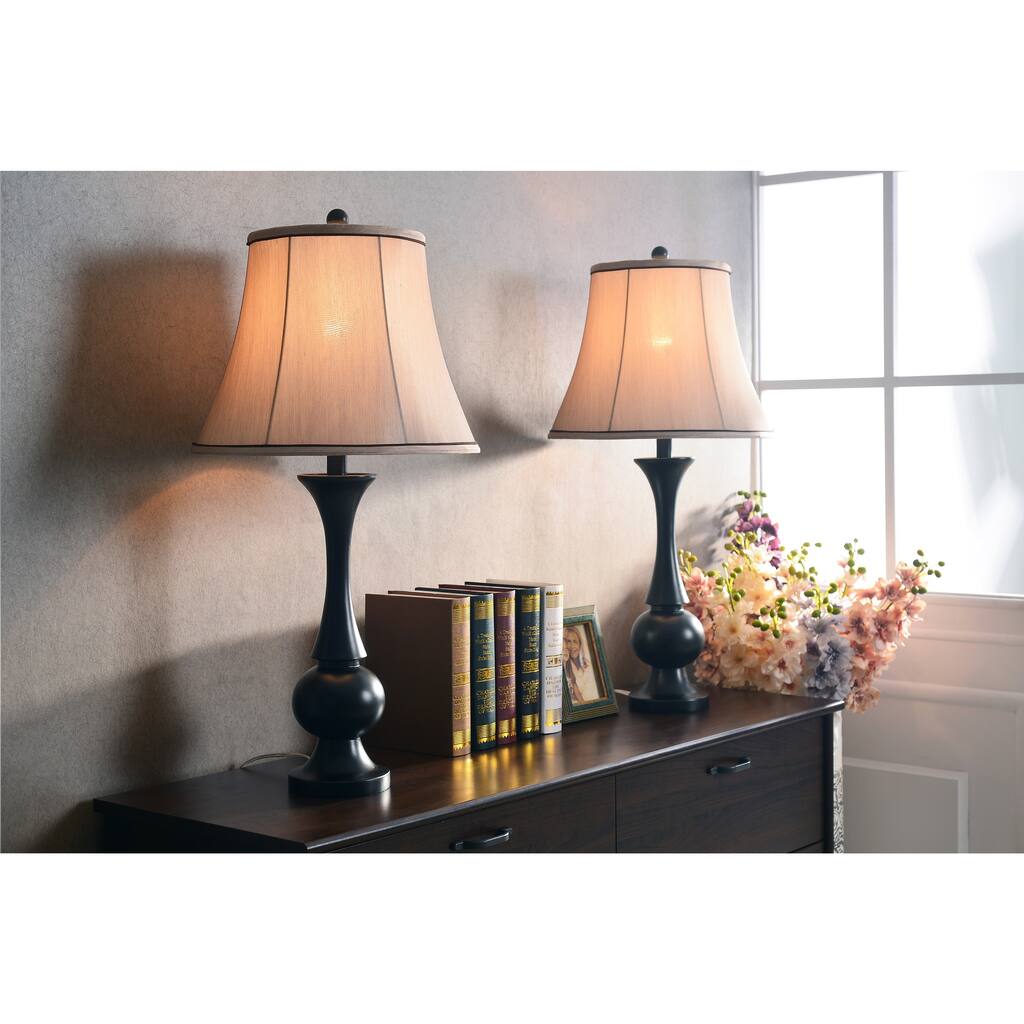 Lennox Black 2-piece Lamp Set