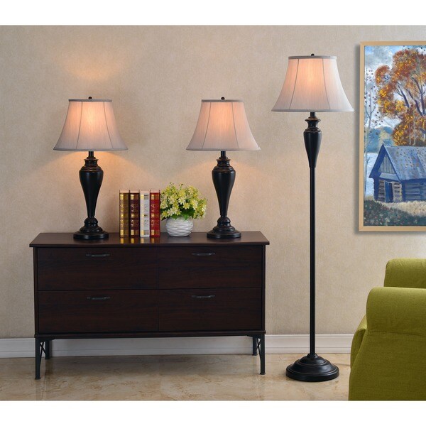 Gerald Oil Rubbed Bronze 3-piece Lamp Set