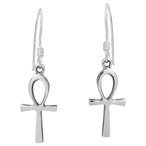 ankh earrings silver