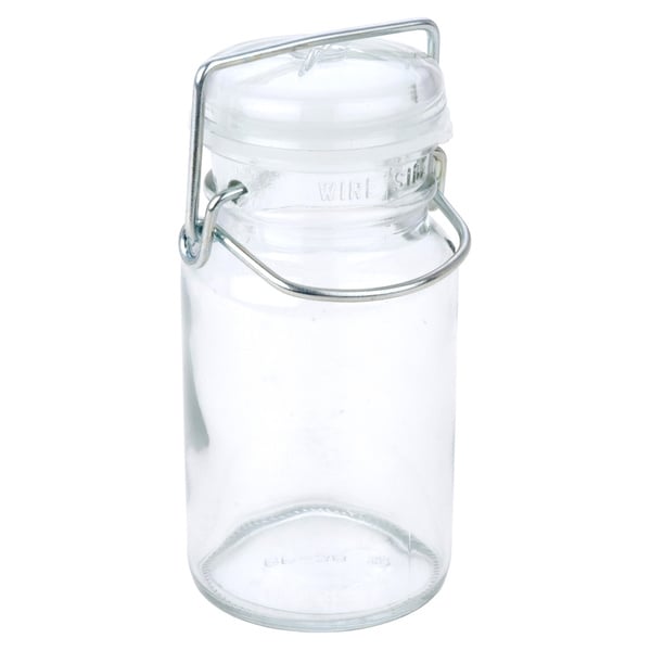 Miu France Round 8 ounce Locking Lid Clear Glass Jars (Set of 12)