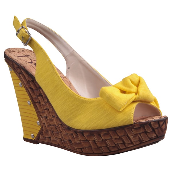 yellow peep toe sandals