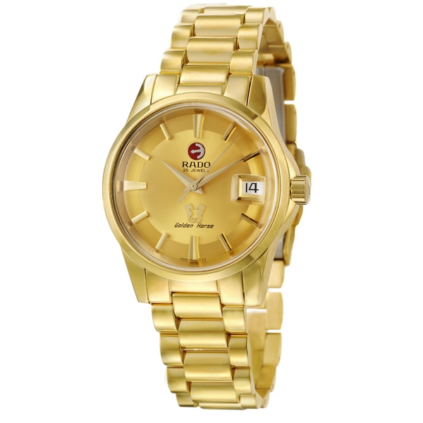 Rado Men's 'Golden Horse' Yellow Gold PVD Steel Swiss Automatic Watch Rado Men's Rado Watches