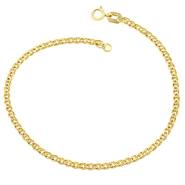 Fremada 10k Yellow Gold 2.4 mm Hollow Inner Link Bracelet (7 inch)