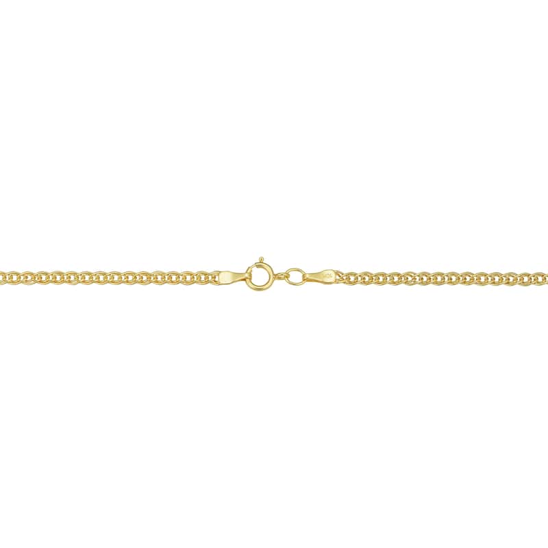Fremada 10k Yellow Gold 2.4-mm Hollow Inner Link Bracelet (7-inch)