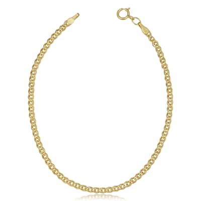 Fremada 10k Yellow Gold 2.4-mm Hollow Inner Link Bracelet (7-inch)