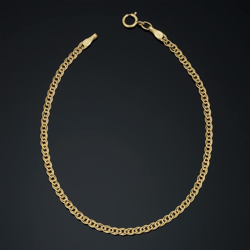 Fremada 10k Yellow Gold 2.4-mm Hollow Inner Link Bracelet (7-inch)