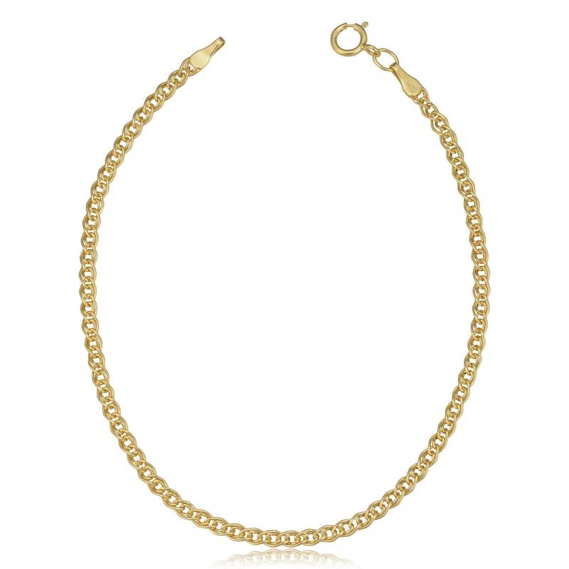 Fremada 10k Yellow Gold 2.4-mm Hollow Inner Link Bracelet (7-inch)