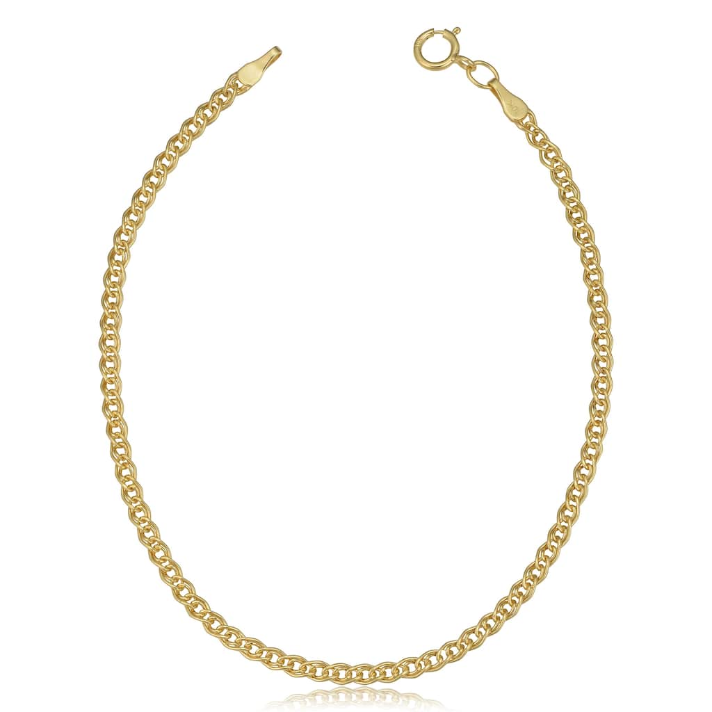 Fremada 10k Yellow Gold 2.4-mm Hollow Inner Link Bracelet (7-inch)