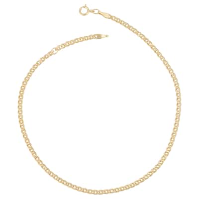 Fremada 10k Yellow Gold 2.4-mm Hollow Inner Link Adjustable Anklet
