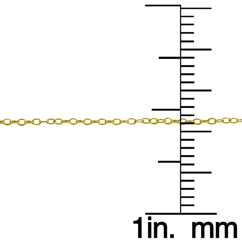 Fremada 14k Gold 0.6-mm Adjustable Cable Chain