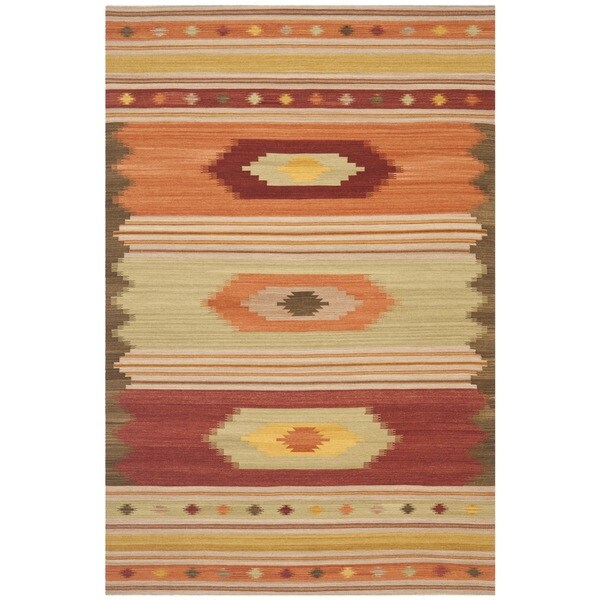 Safavieh Hand-woven Kilim Brown/ Multi Wool Rug - 8' x 10'