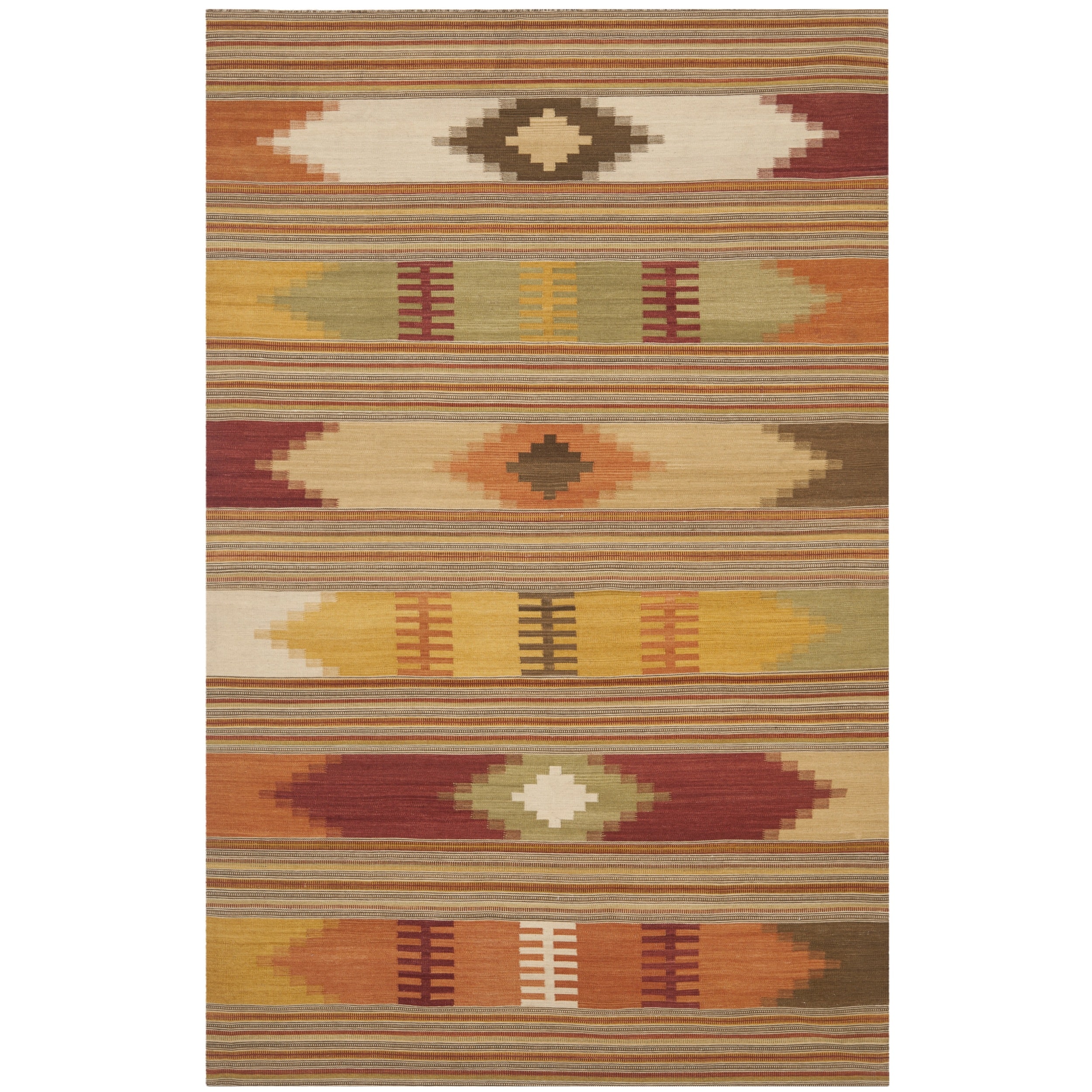 Safavieh Hand woven Navajo Kilim Red/ Multi Wool Rug (9 X 12)