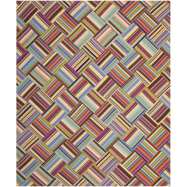 Safavieh Hand woven Straw Patch Pink/ Multi Wool Rug (8' x 10') Safavieh 7x9   10x14 Rugs