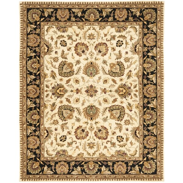 Shop Safavieh Handmade Royalty Beige/ Black Wool Rug 8' x 10' On
