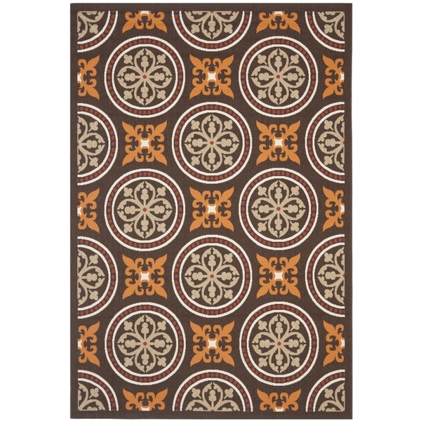 Safavieh Veranda Piled Indoor/Outdoor Chocolate/Terracotta Area Rug (8