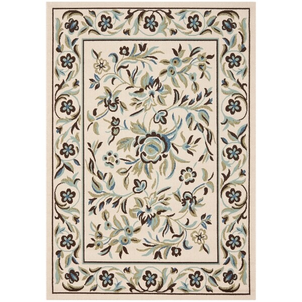 Safavieh Veranda Piled Indoor Outdoor Cream Green Rug