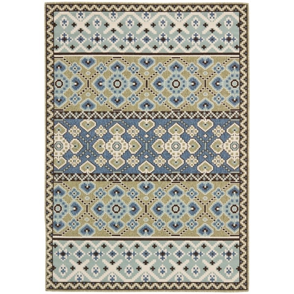 Safavieh Veranda Piled Indoor/ Outdoor Green/ Terracotta Rug - 8' x 11'2