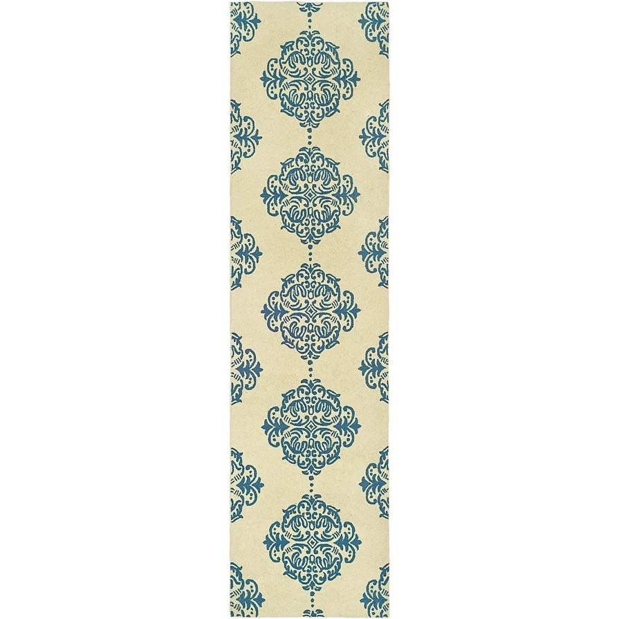 Safavieh Hand hooked Chelsea Ivory/blue Geometric Wool Rug (26 X 14)