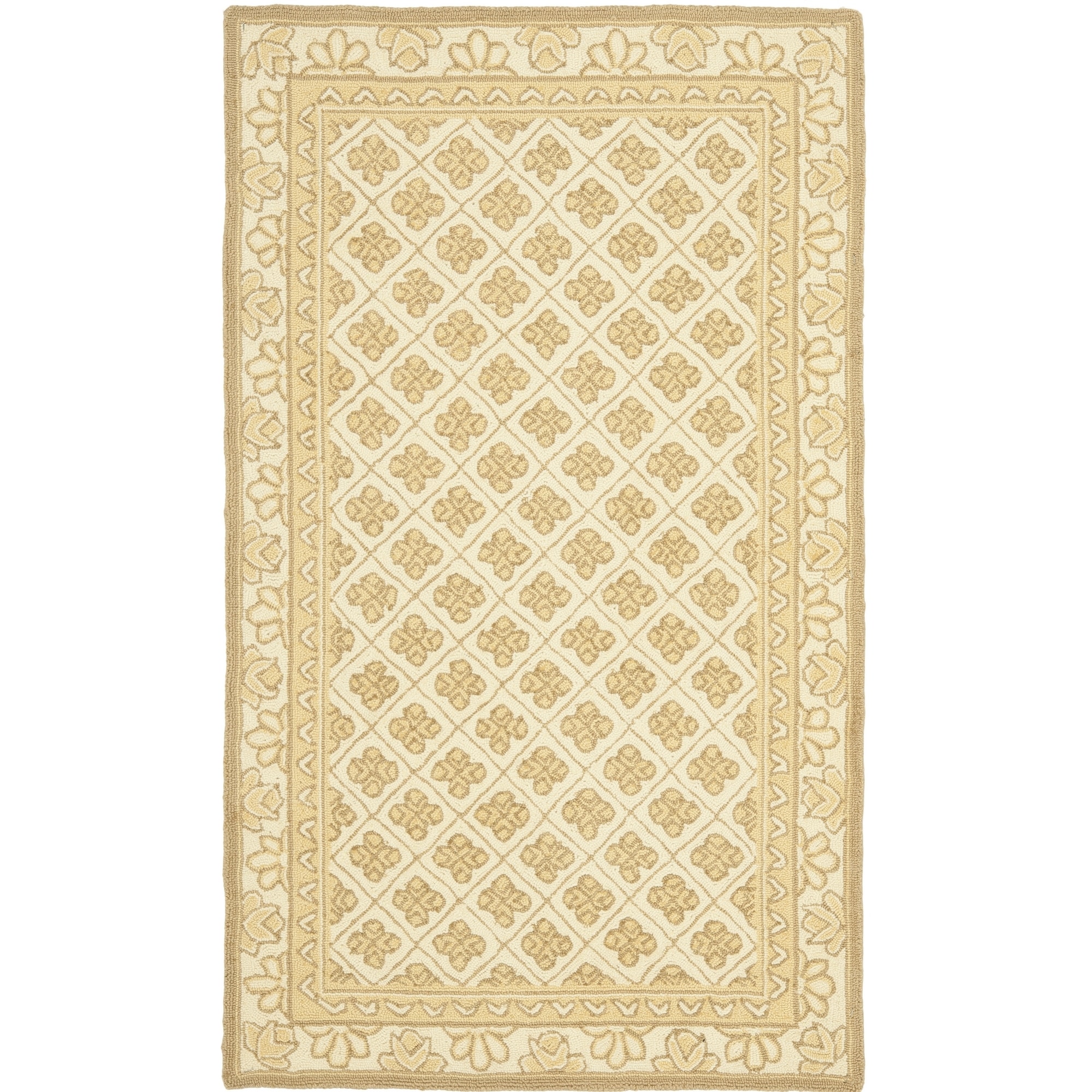 Safavieh Hand hooked Wilton Ivory/ Taupe New Zealand Wool Rug (39 X 59)