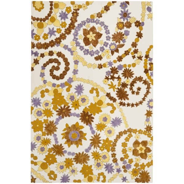 Safavieh Hand-hooked Wilton Ivory/ Brown New Zealand Wool Rug - 8' x 10'