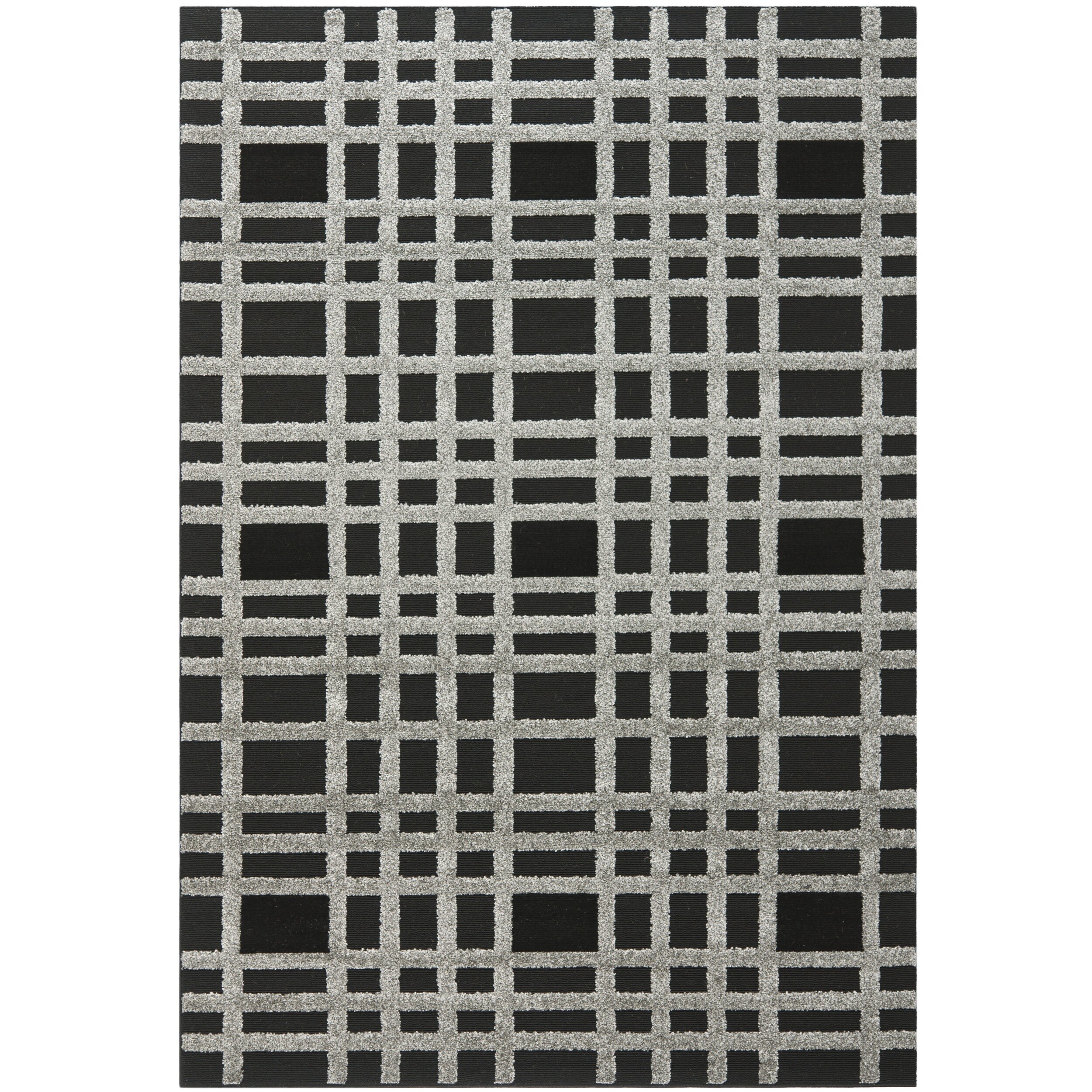Safavieh York Charcoal/Black Polypropylene Rug (5'3" x 7'7") Safavieh 5x8   6x9 Rugs