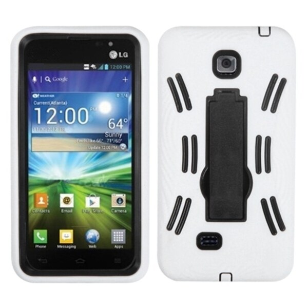 ASMYNA Black/ White Symbiosis Stand Cover for LG P870 Escape Eforcity Cases & Holders