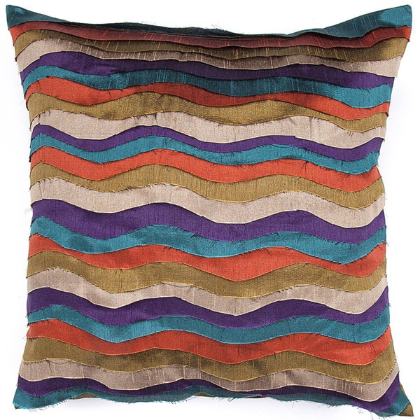 Bohemian Jewel Toned Muliti Color 18 inch Square Decorative Pillow JRCPL Throw Pillows