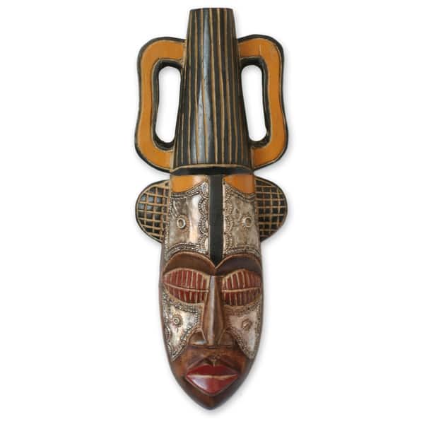 Handmade Sese Wood Kings Companion African Mask Ghana Overstock 7889931 3664