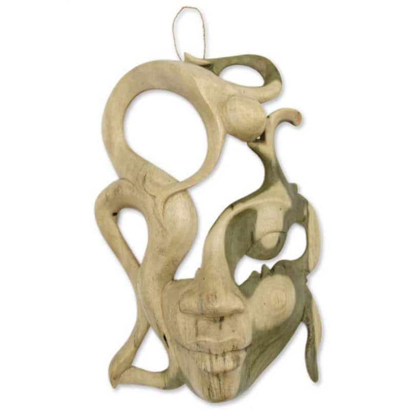 NOVICA Balinese Woman Modern Art Handmade Artisan Designer Home Decor Accent Brown Tan Natural Hibiscus Wood Gift