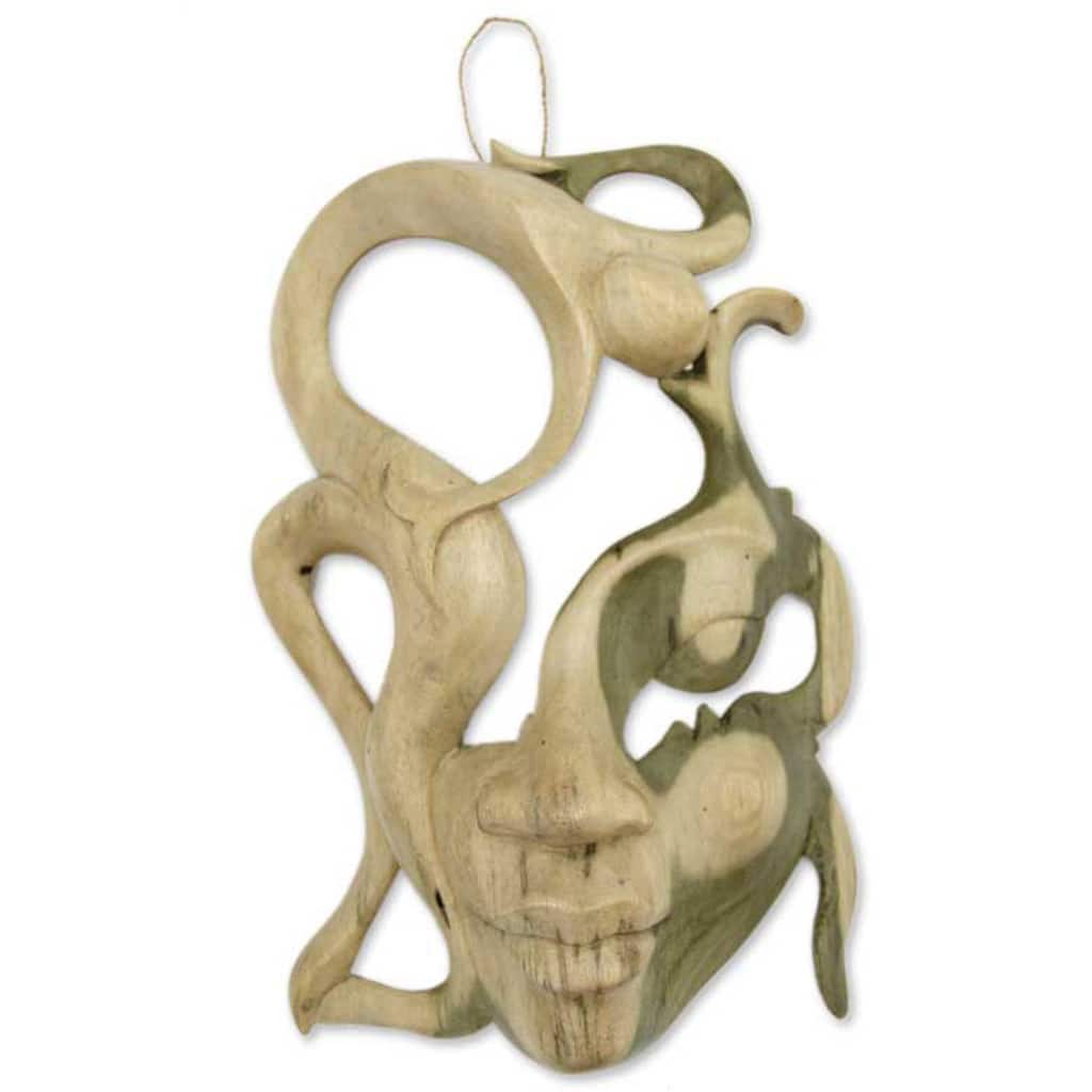 NOVICA Balinese Woman Modern Art Handmade Artisan Designer Home Decor Accent Brown Tan Natural Hibiscus Wood Gift