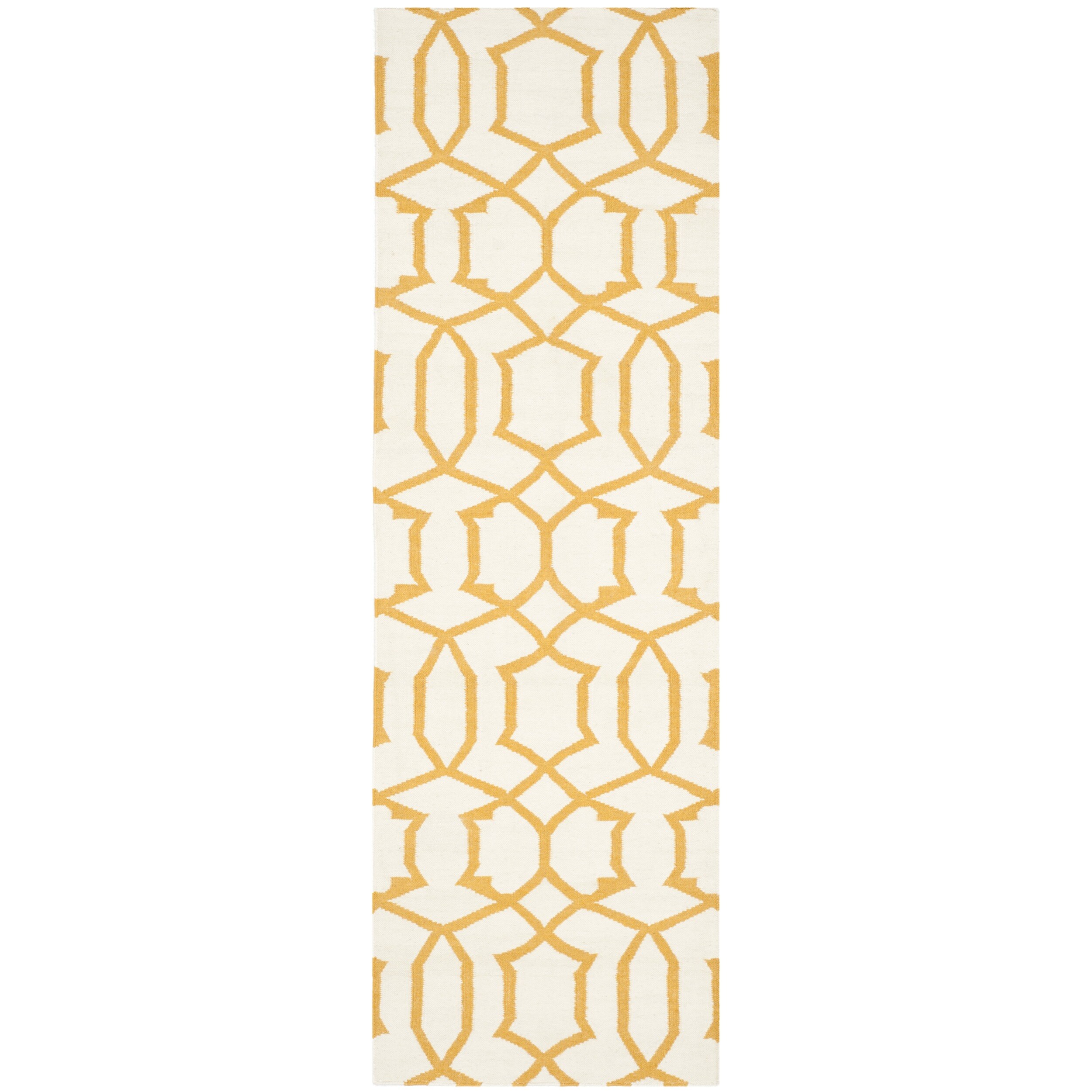 Safavieh Handwoven Moroccan Dhurrie Ivory Wool Geometric Rug (26 X 8)