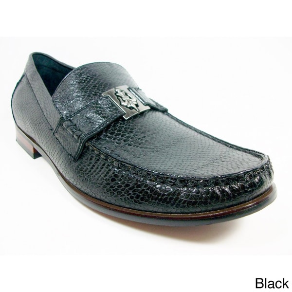 Ferro Aldo Men's Snake Textured Buckle Loafers FERRO ALDO Loafers