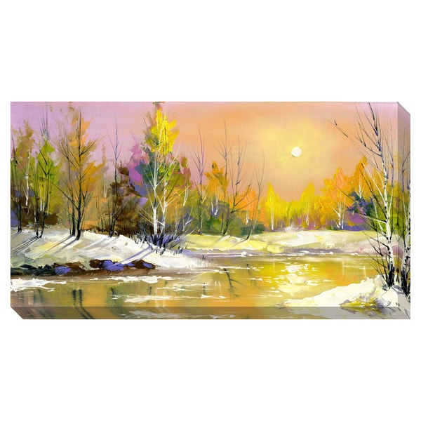 River in the Woods Oversized Gallery Wrapped Canvas Canvas