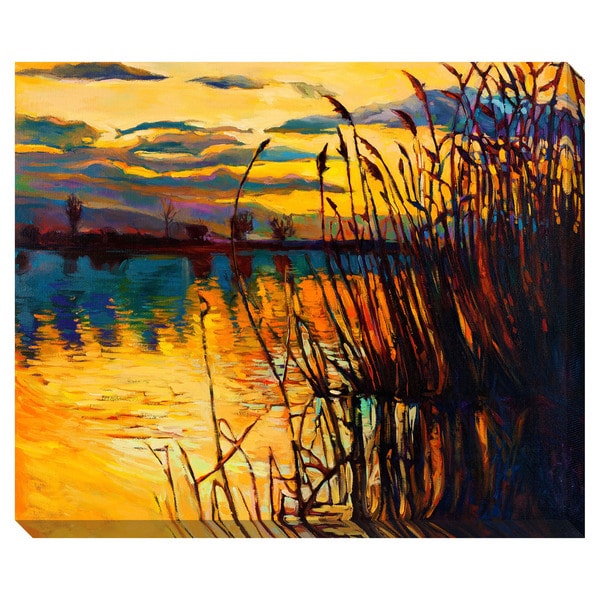 Vibrant Winter Sunset Oversized Gallery Wrapped Canvas