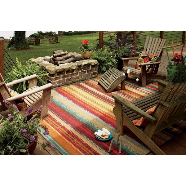 Mohawk Printed Outdoor Multicolor Area Rug